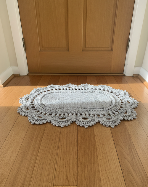 Small Luxury crochet Rug - Oblong Scatter Rug