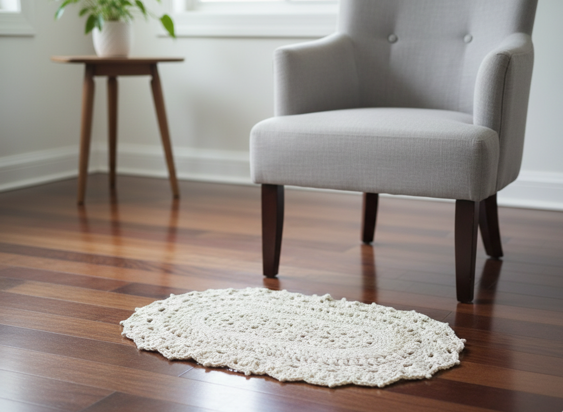 Small Luxury Crochet Rug - Petal path Rug