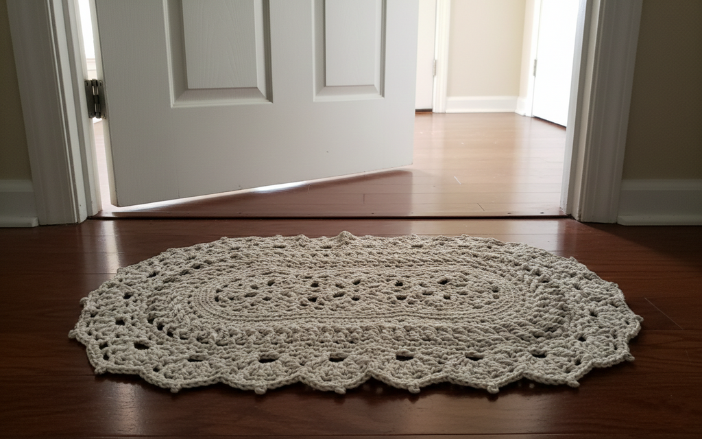 Small Luxury Crochet Rug - Petal path Rug