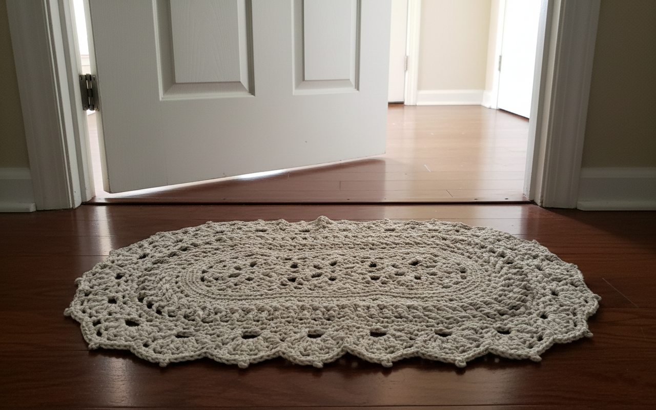 Small Luxury Crochet Rug - Petal path Rug